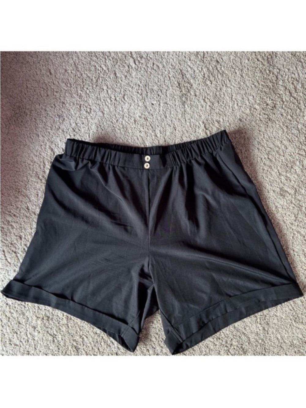 Women’s Black Elastic Waist Shorts